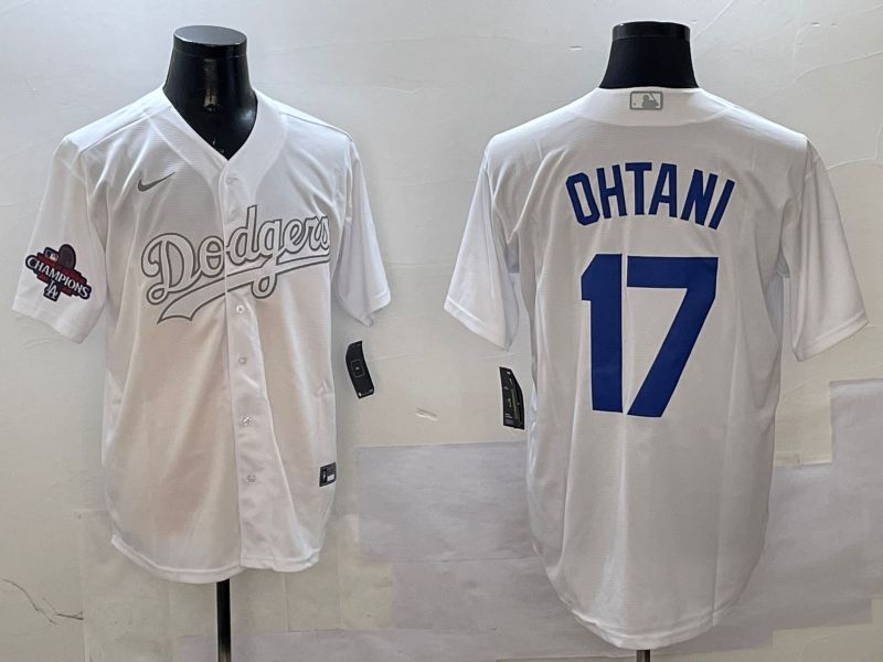 Men Los Angeles Dodgers #17 Ohtani White Fashion Edition Game 2025 Nike MLB Jersey style 2->los angeles dodgers->MLB Jersey